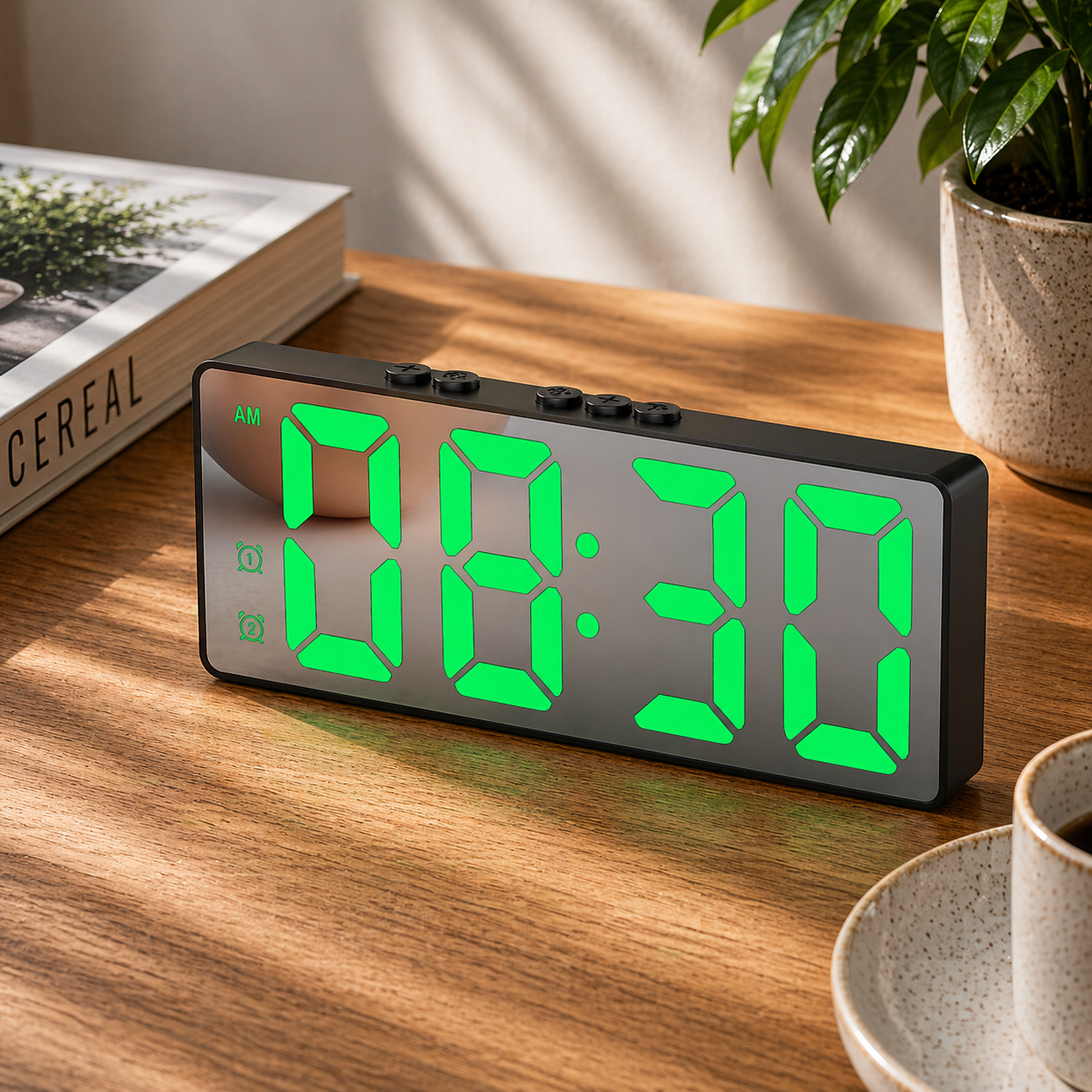 LED digital klocka med röststyrning