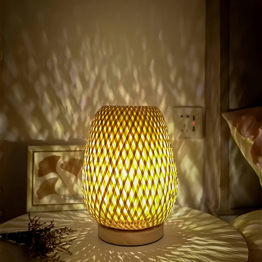 Närbild av bohemisk stil LED sänglampa