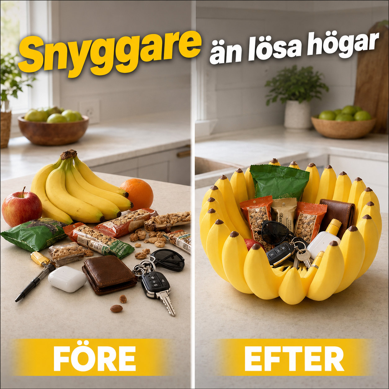 Fruktskål i Bananform – Dekorativ Förvaring