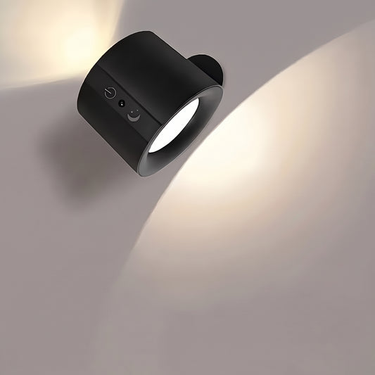 Svart magnetisk LED vägglampa med fjärrkontroll och USB-C-kabel