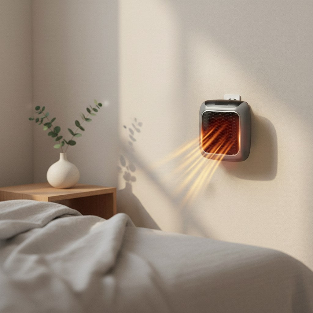 PortableHeater i skandinaviskt sovrum