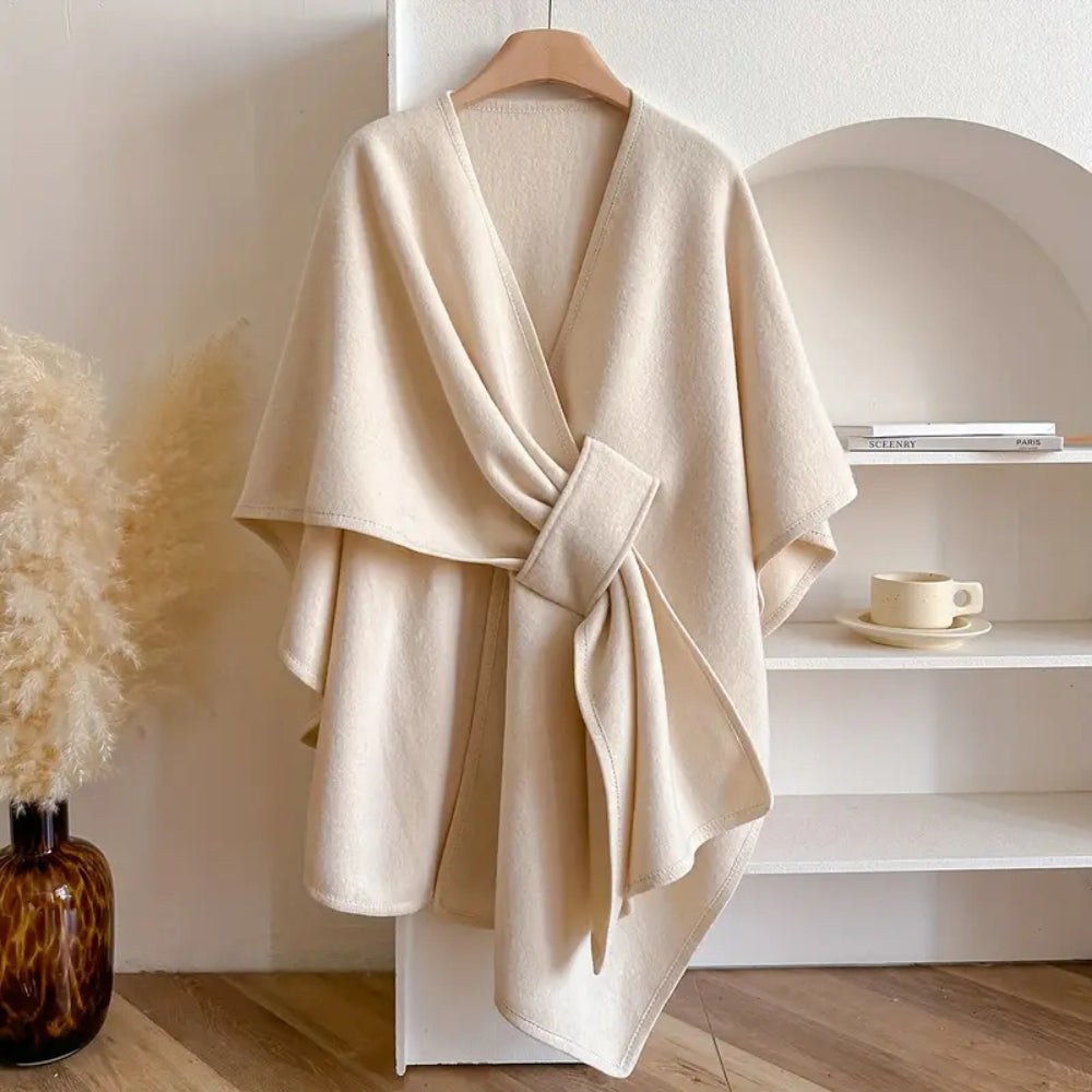 Stickad Poncho Shawl kappa bild 5