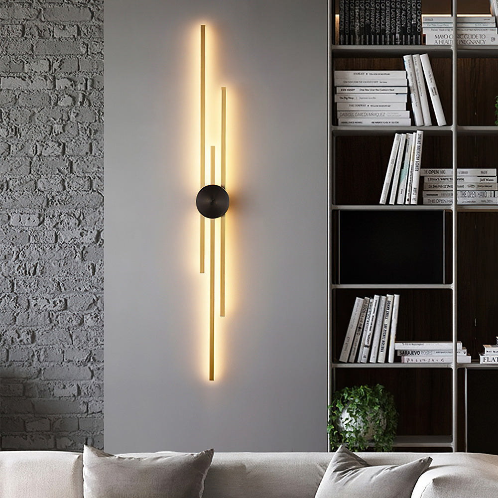 Svart och guld linjär vävägglampa för modern inomhus Lighting bild 7