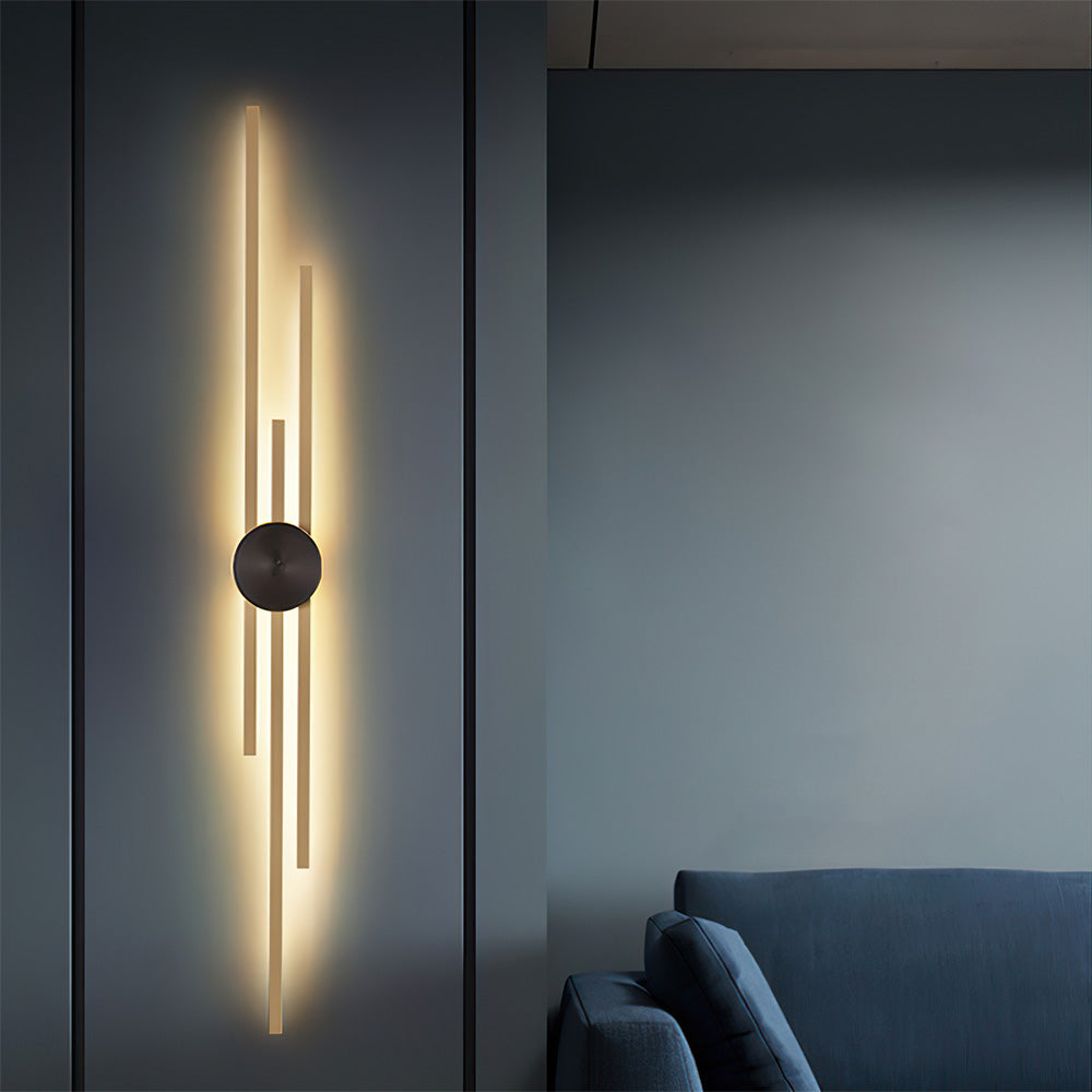 Svart och guld linjär vävägglampa för modern inomhus Lighting bild 9