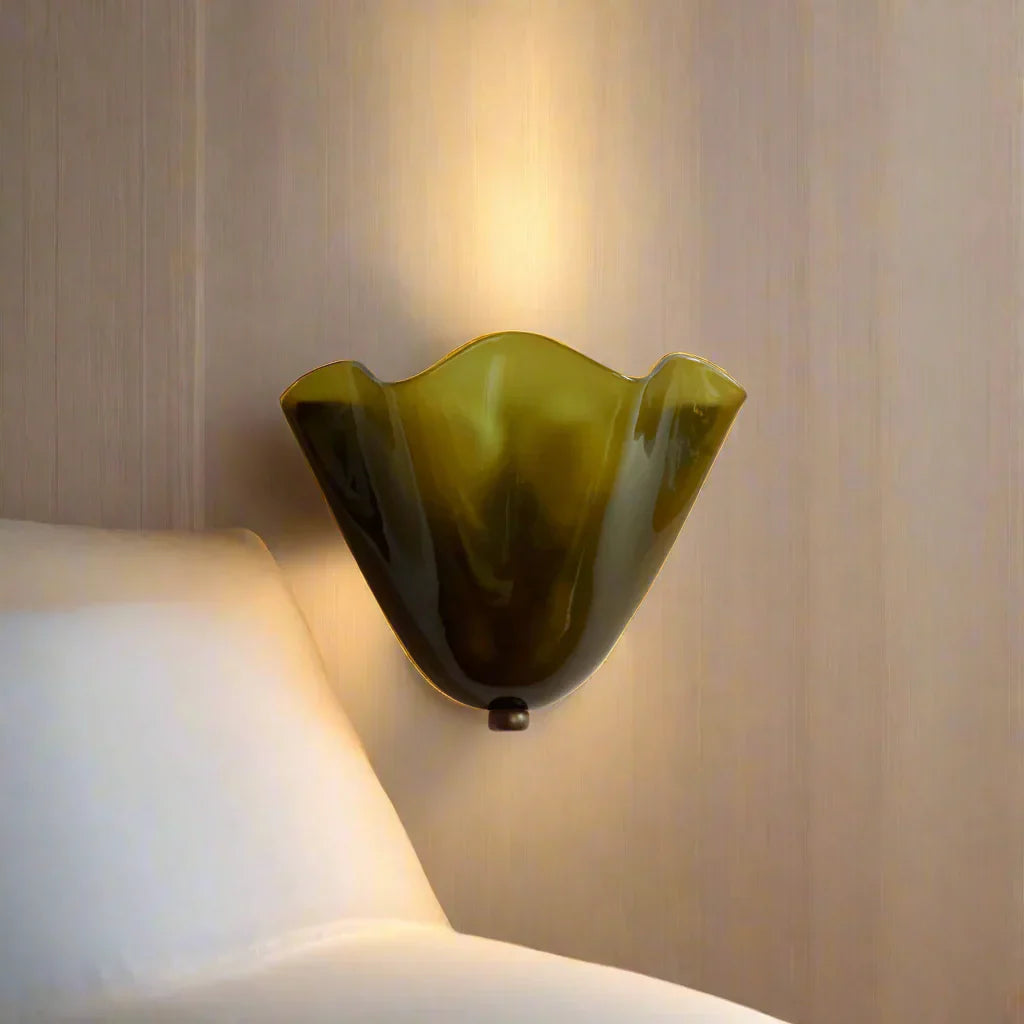 Art Deco LED-vävägglampa med vintagekänsla och snäckinspirerad form bild 10