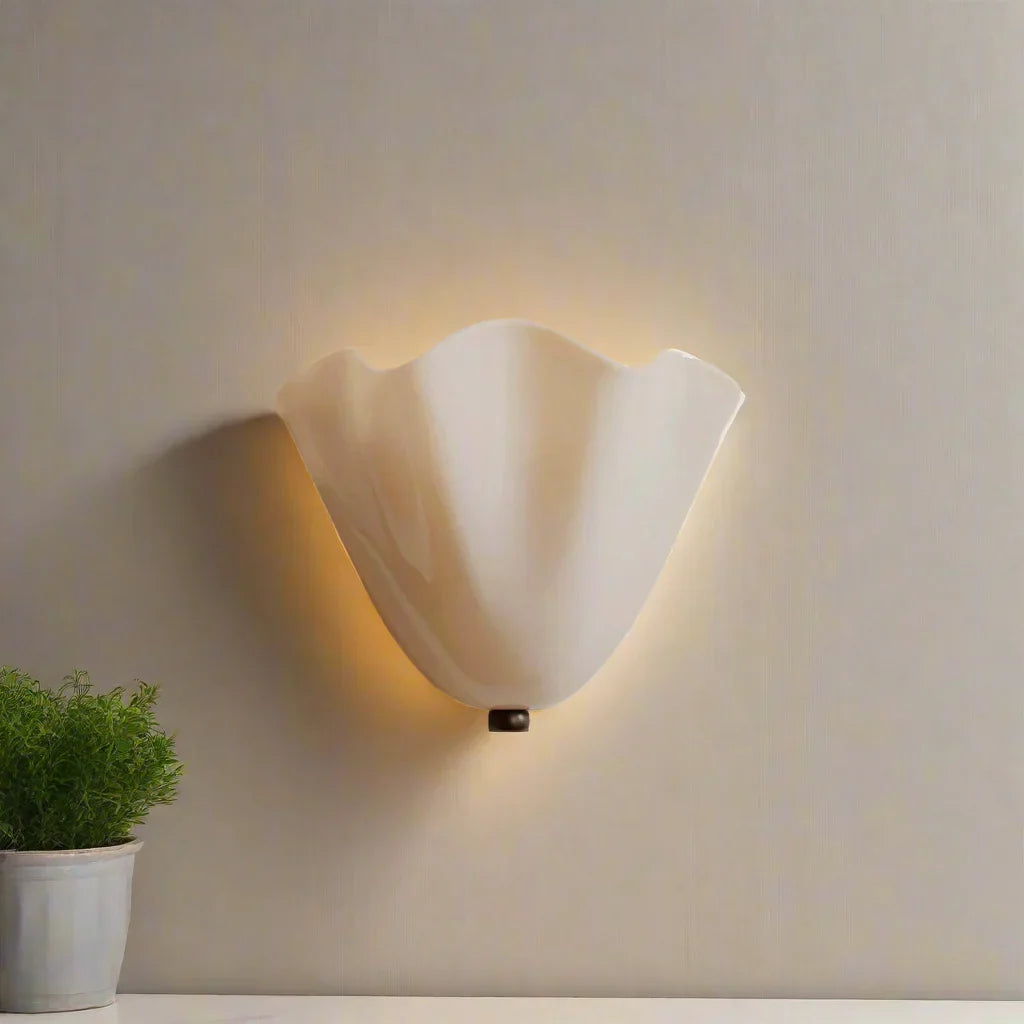 Art Deco LED-vävägglampa med vintagekänsla och snäckinspirerad form bild 11