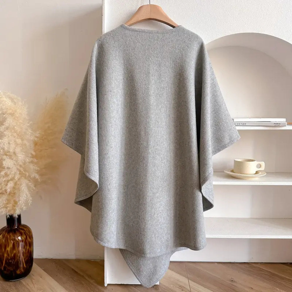 Stickad Poncho Shawl kappa bild 9