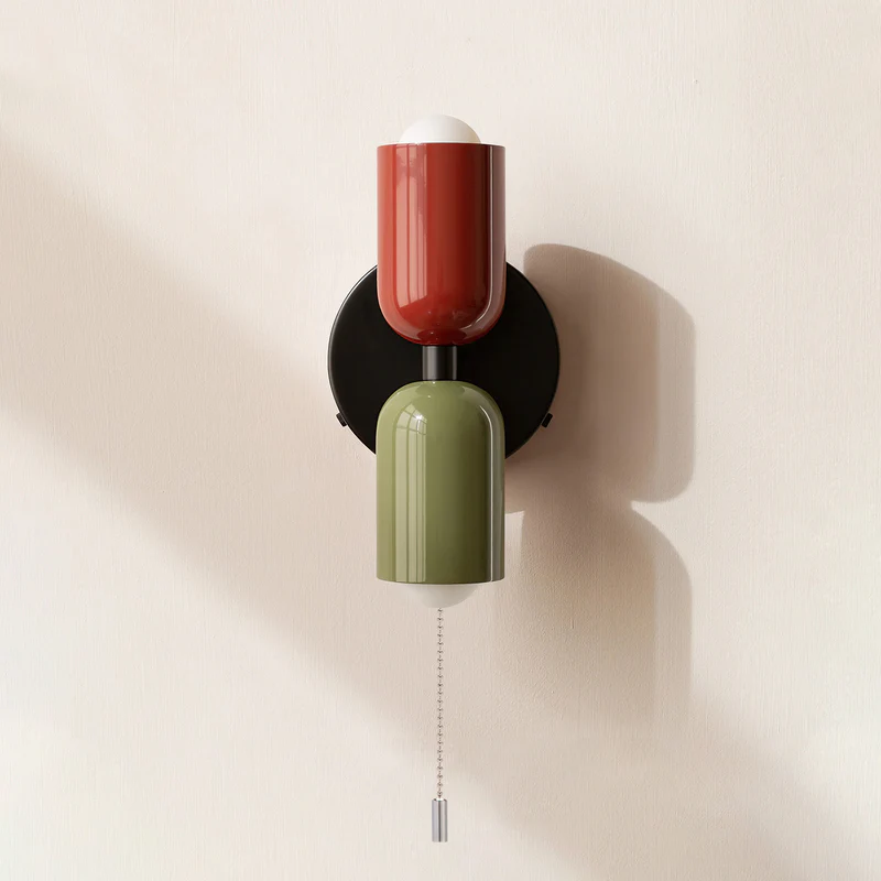 Modern nordisk dubbel vävägglampa bild 9