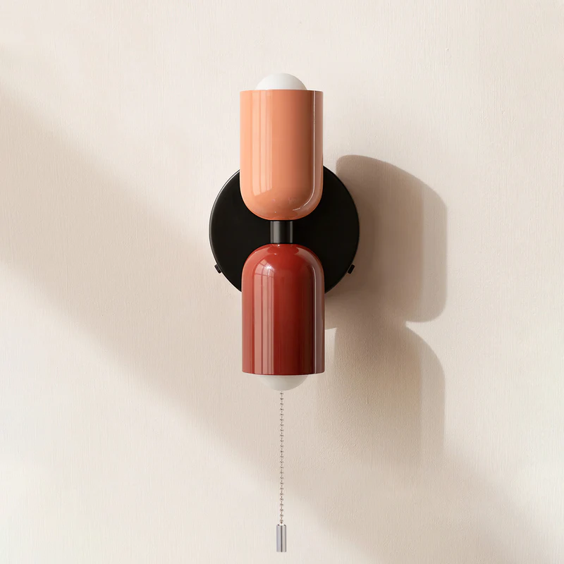 Modern nordisk dubbel vävägglampa bild 18