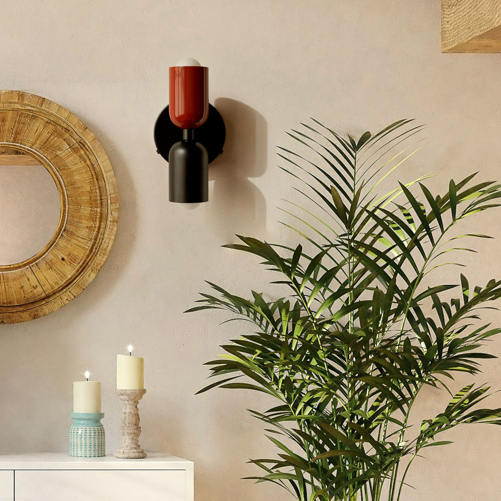 Modern nordisk dubbel vävägglampa bild 15