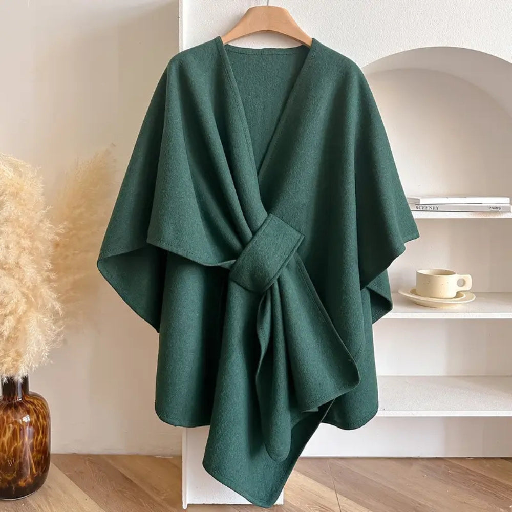 Stickad Poncho Shawl kappa bild 4
