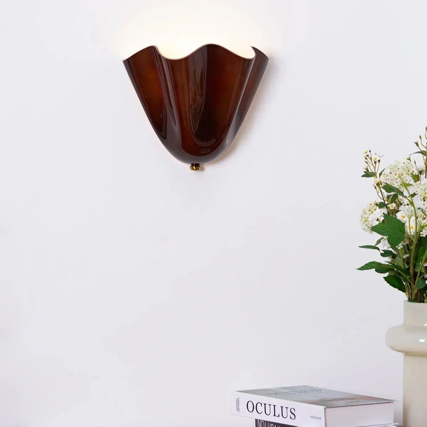 Art Deco LED-vävägglampa med vintagekänsla och snäckinspirerad form bild 5