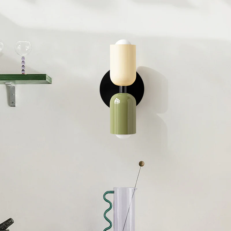 Modern nordisk dubbel vävägglampa bild 2
