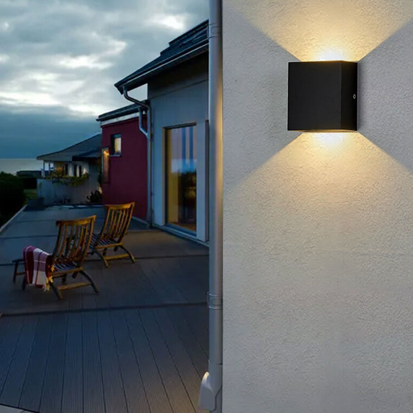 Minimalistisk smart LED vävägglampa för utomhus Use bild 3
