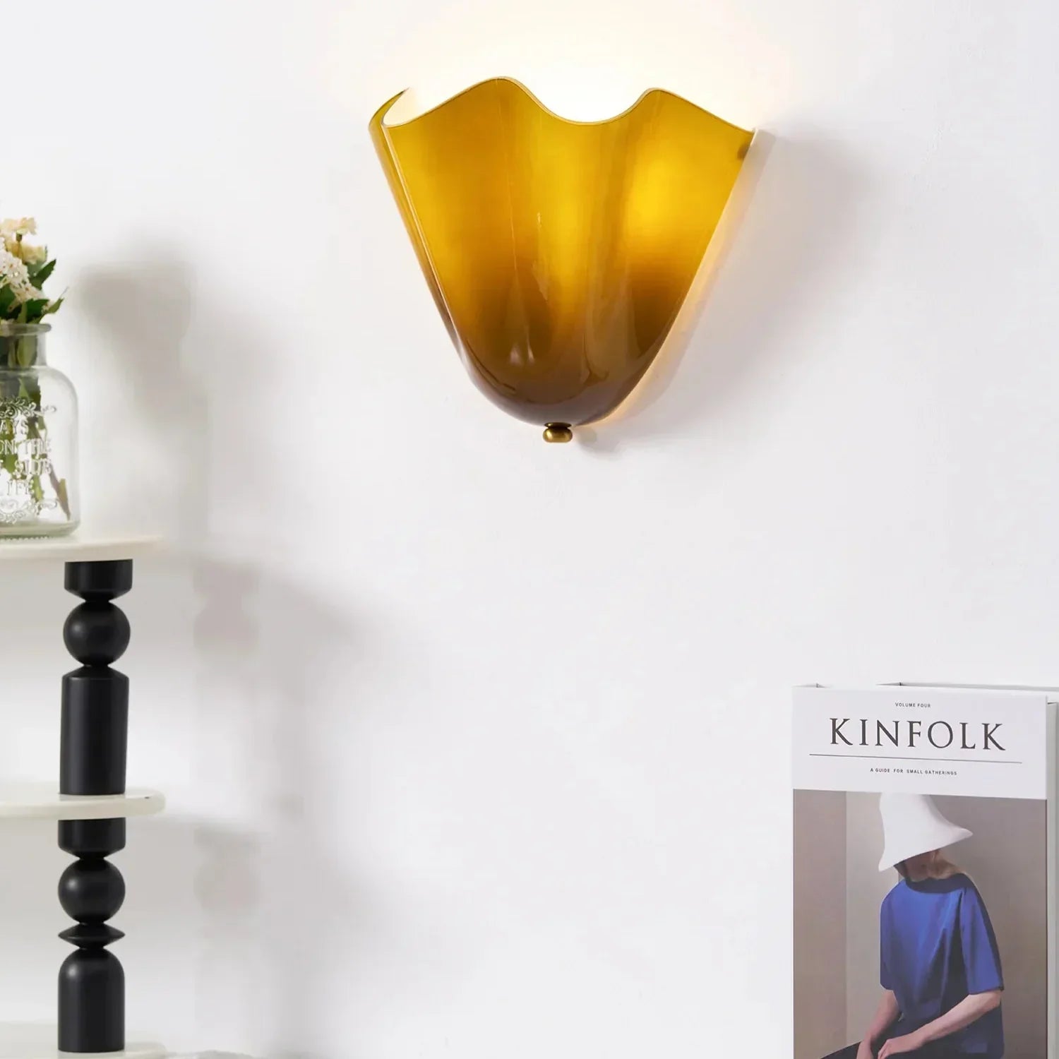 Art Deco LED-vävägglampa med vintagekänsla och snäckinspirerad form bild 4