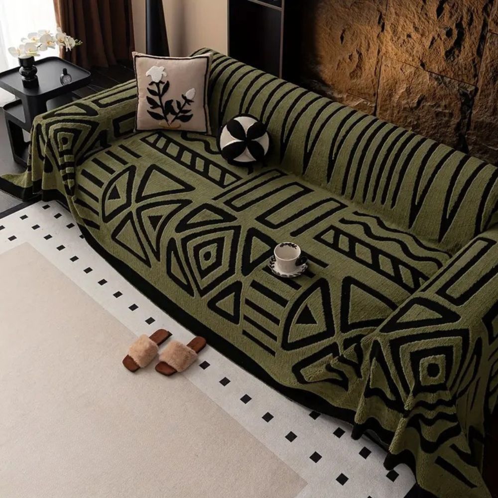 Stickad Maze Print sofföverdrag bild 6