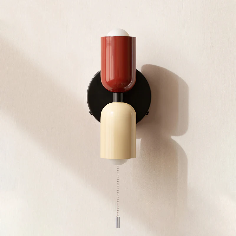 Modern nordisk dubbel vävägglampa bild 16