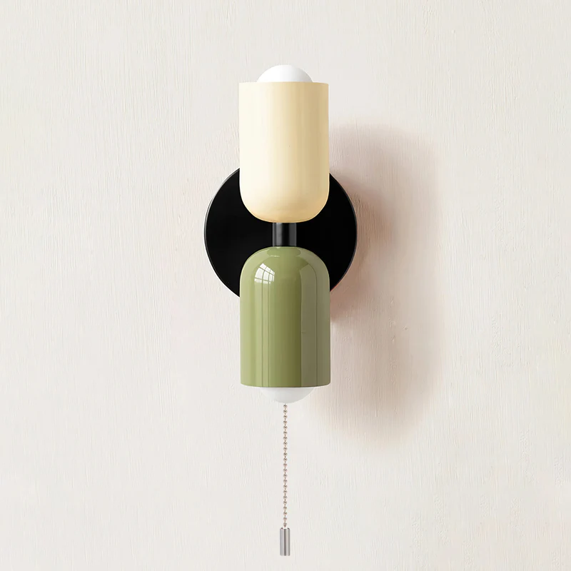 Modern nordisk dubbel vävägglampa bild 5