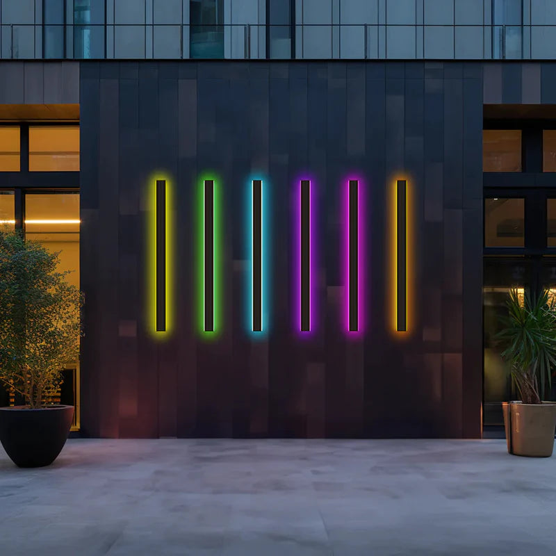Linjär minimalistisk LED utomhus vävägglampa bild 7