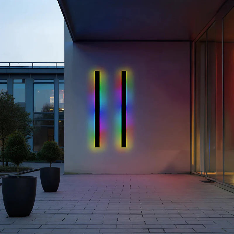 Linjär minimalistisk LED utomhus vävägglampa bild 17