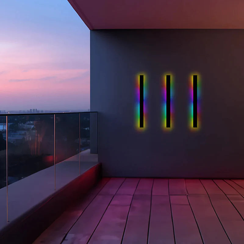 Linjär minimalistisk LED utomhus vävägglampa bild 18