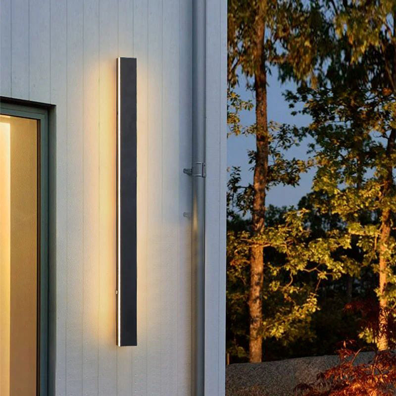 Linjär minimalistisk LED utomhus vävägglampa bild 25