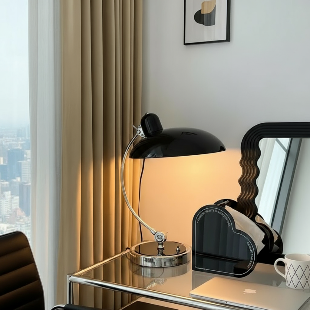 Skandinavisk minimalistisk skrivbordslampa med justerbar böjd Arm bild 4
