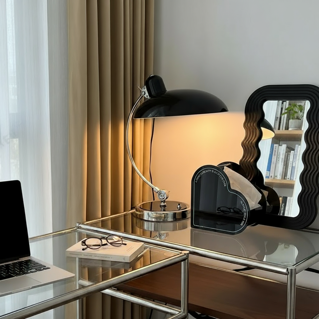 Skandinavisk minimalistisk skrivbordslampa med justerbar böjd Arm bild 5