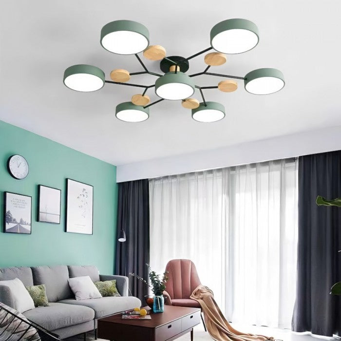 Rund LED-taklampa i mid-century modern stil bild 10