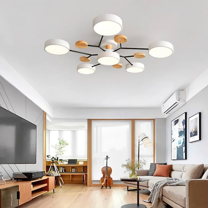 Rund LED-taklampa i mid-century modern stil bild 3
