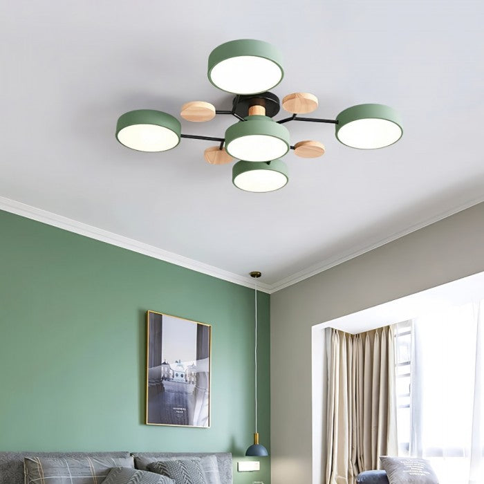 Rund LED-taklampa i mid-century modern stil bild 4