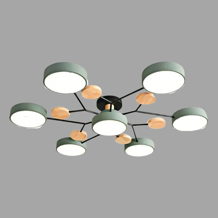 Rund LED-taklampa i mid-century modern stil bild 5