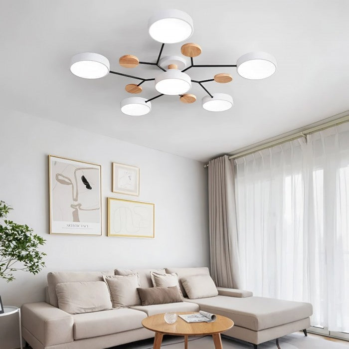 Rund LED-taklampa i mid-century modern stil bild 6