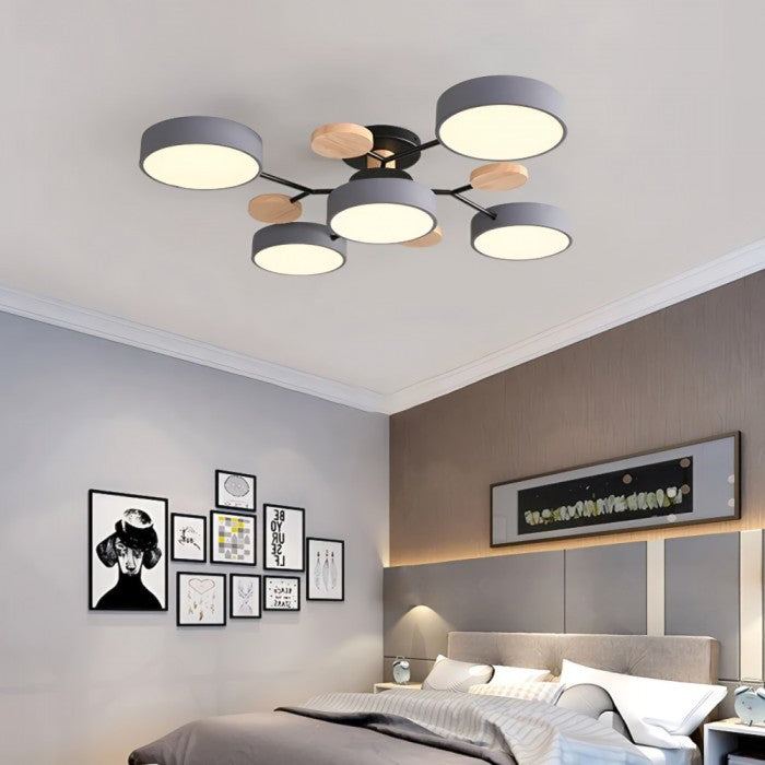 Rund LED-taklampa i mid-century modern stil bild 7