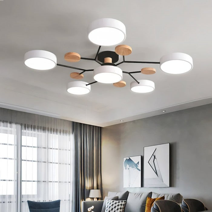 Rund LED-taklampa i mid-century modern stil bild 9