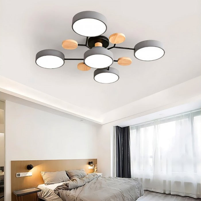 Rund LED-taklampa i mid-century modern stil bild 1