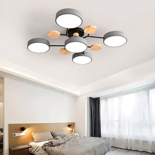 Rund LED-taklampa i mid-century modern stil bild 1
