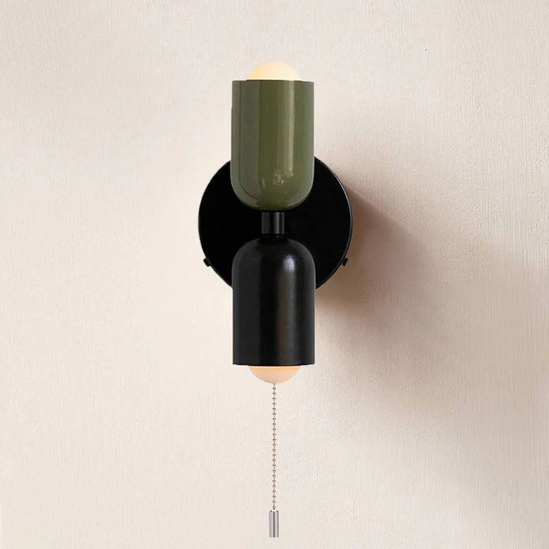 Modern nordisk dubbel vävägglampa bild 23