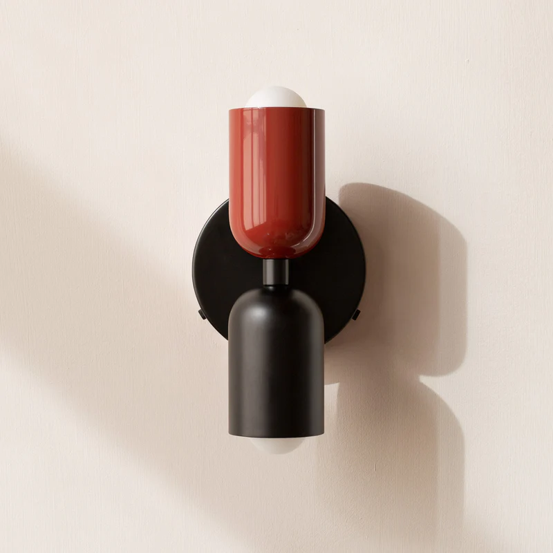 Modern nordisk dubbel vävägglampa bild 14