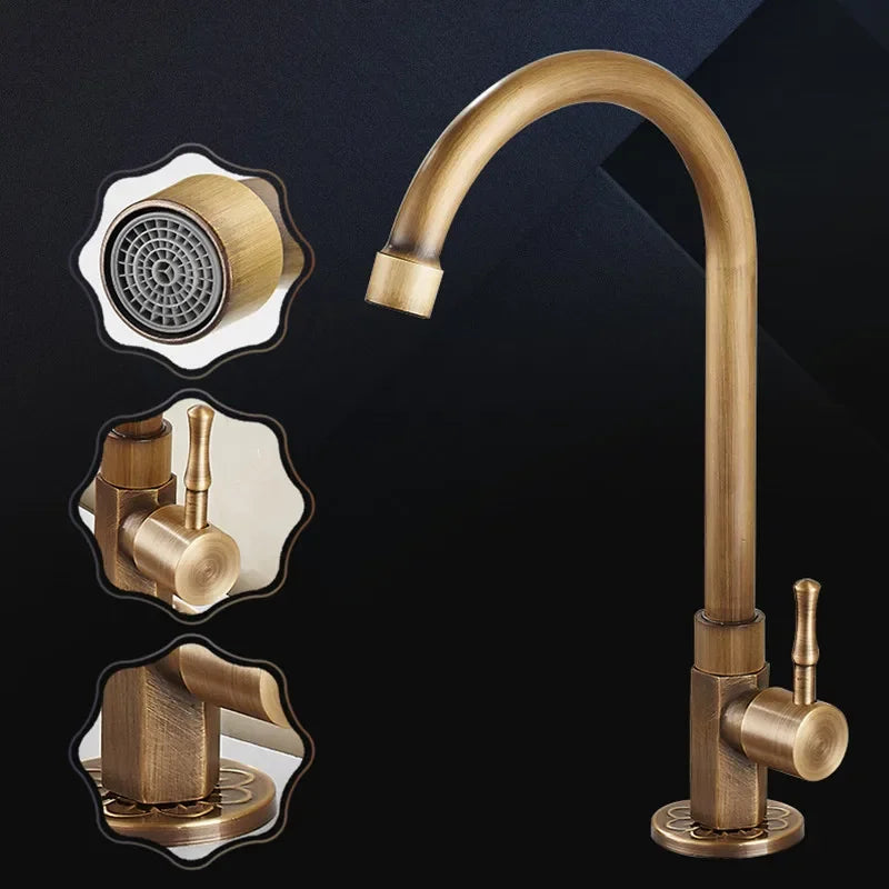 Retro kök Faucet med Gooseneck bild 3