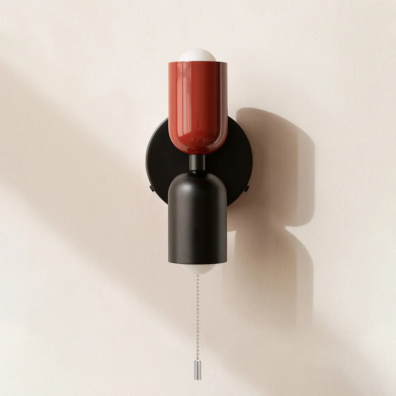 Modern nordisk dubbel vävägglampa bild 13