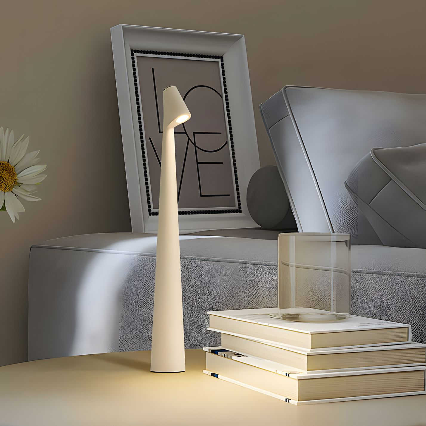 Minimalistisk LED uppladdningsbar bordslampa bild 3