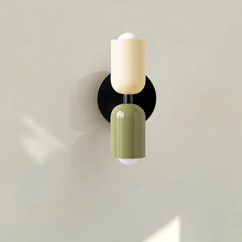 Modern nordisk dubbel vävägglampa bild 3