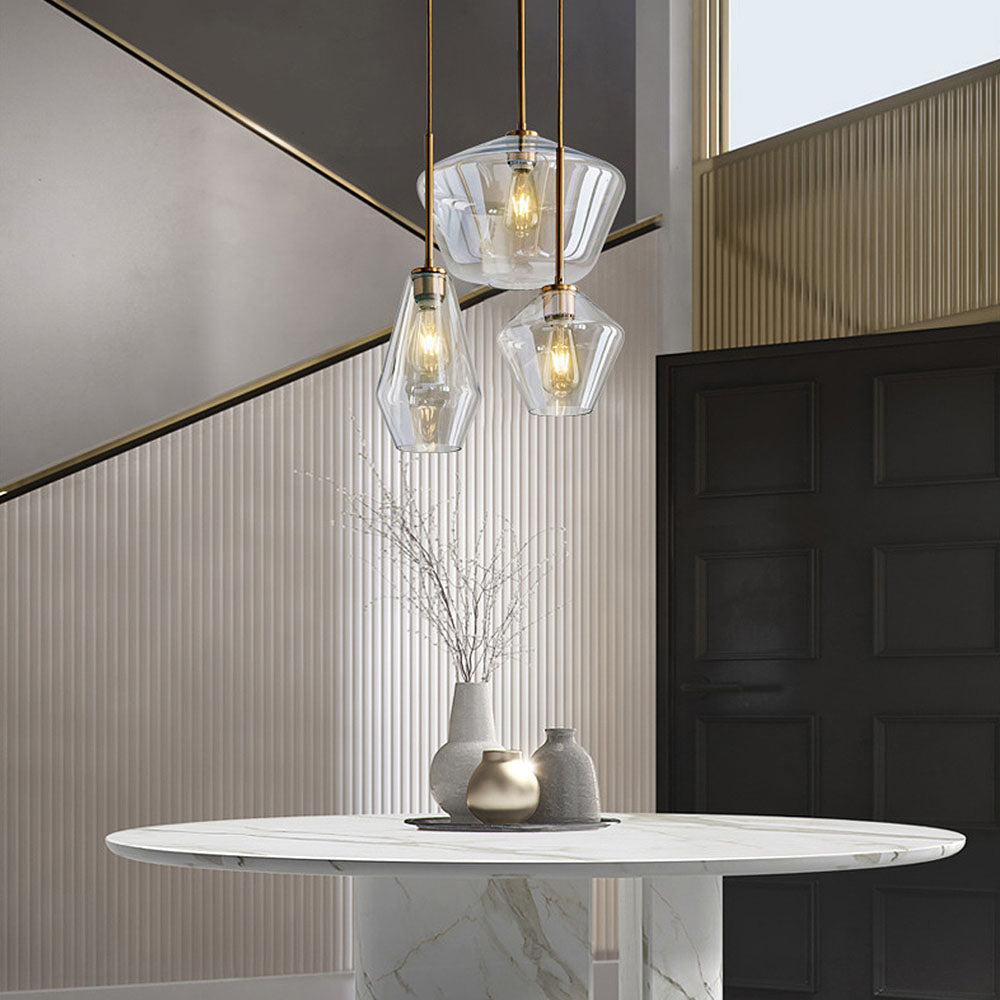 Modern industriell pendellampa med geometrisk skärm bild 3