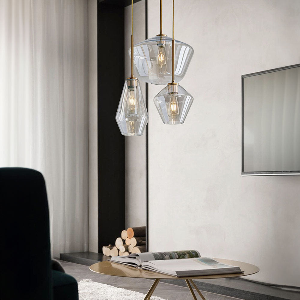Modern industriell pendellampa med geometrisk skärm bild 2