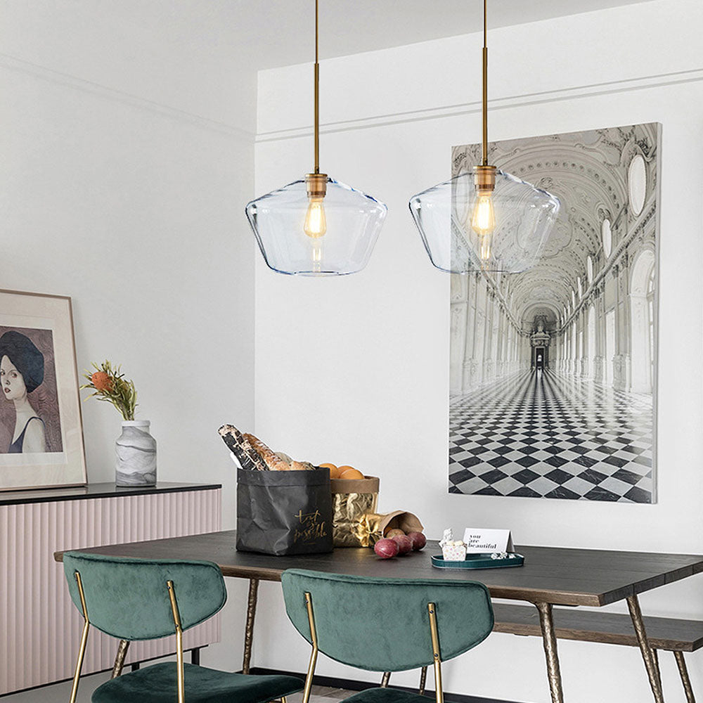 Modern industriell pendellampa med geometrisk skärm bild 4