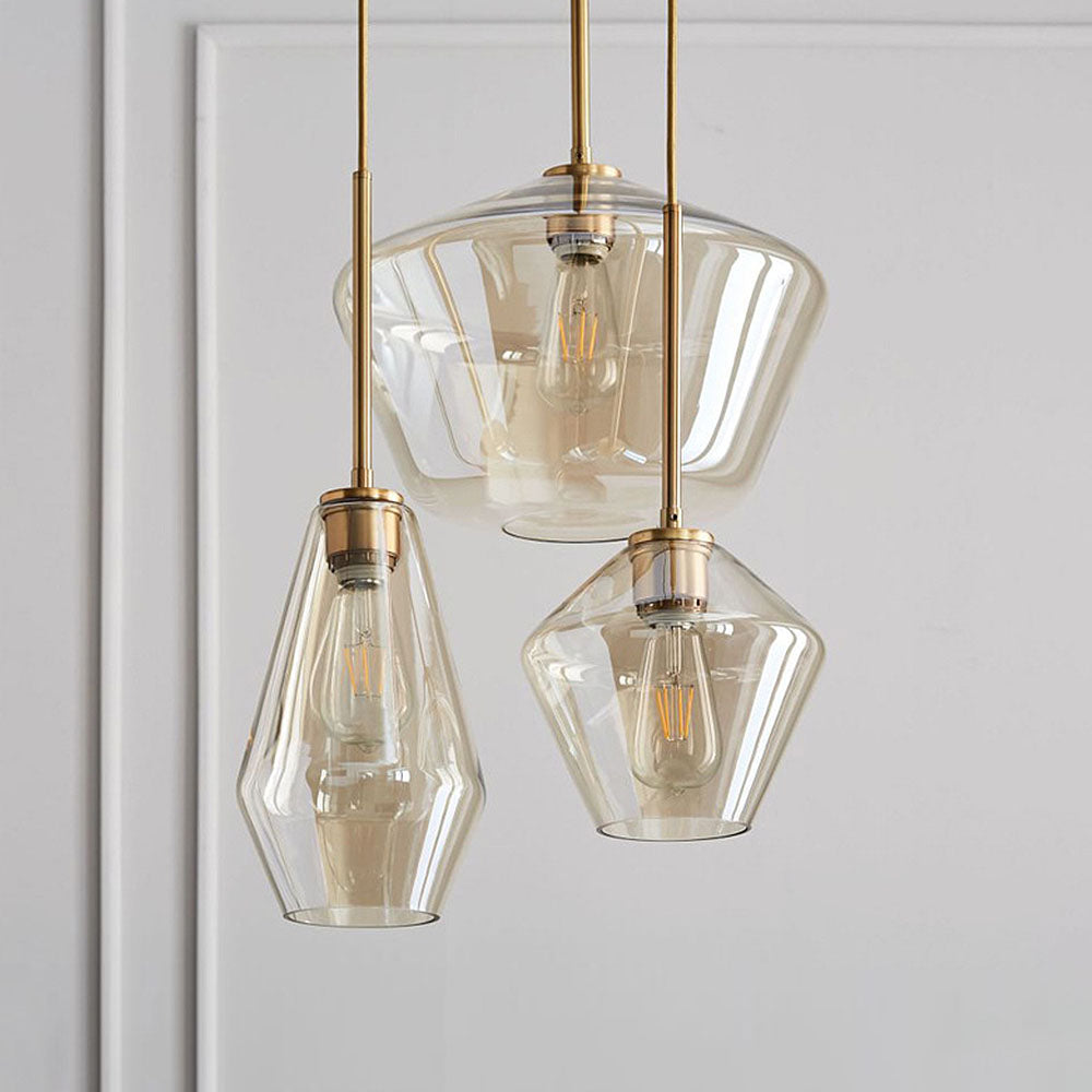 Modern industriell pendellampa med geometrisk skärm bild 14