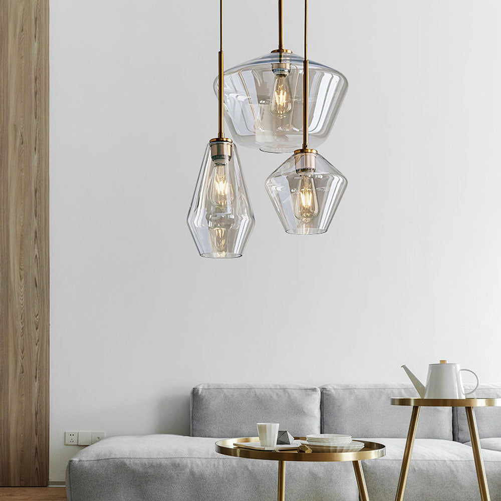 Modern industriell pendellampa med geometrisk skärm bild 1