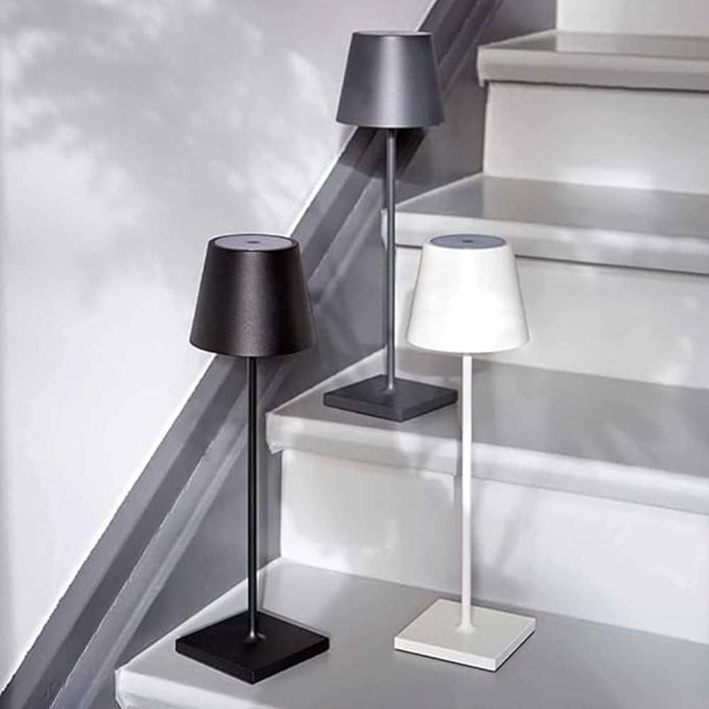 Minimalistisk uppladdningsbar bordslampa med touch Dimmer bild 9