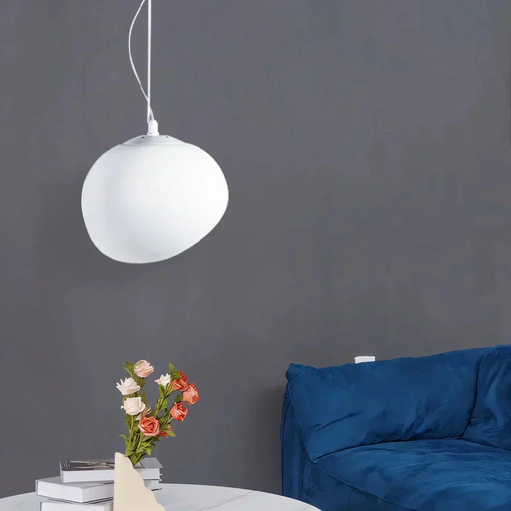 Modern vit Pebble pendellampa bild 10